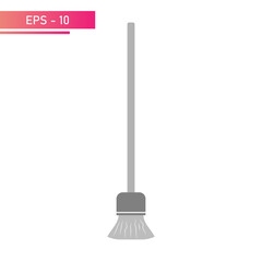 Grey floor mop. Realistic design. On a white background. Flat vector illustration.