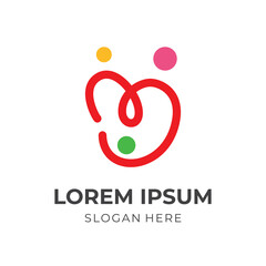 simple family logo design template concept vector with flat colorful style