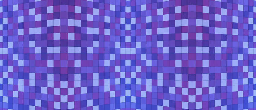 Surface of the multi-colored tiles. Abstract form. Color - Pale Cornflower Blue, Free Speech Blue, Slate Blue, Royal Purple. Graphic illusion concept.