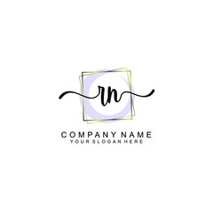 RN Initials handwritten minimalistic logo template vector