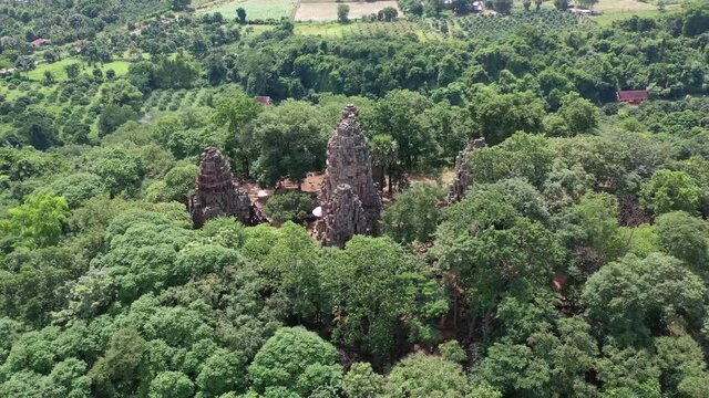 The wat Banan Temple ruins south of the city Battambang in Cambodia