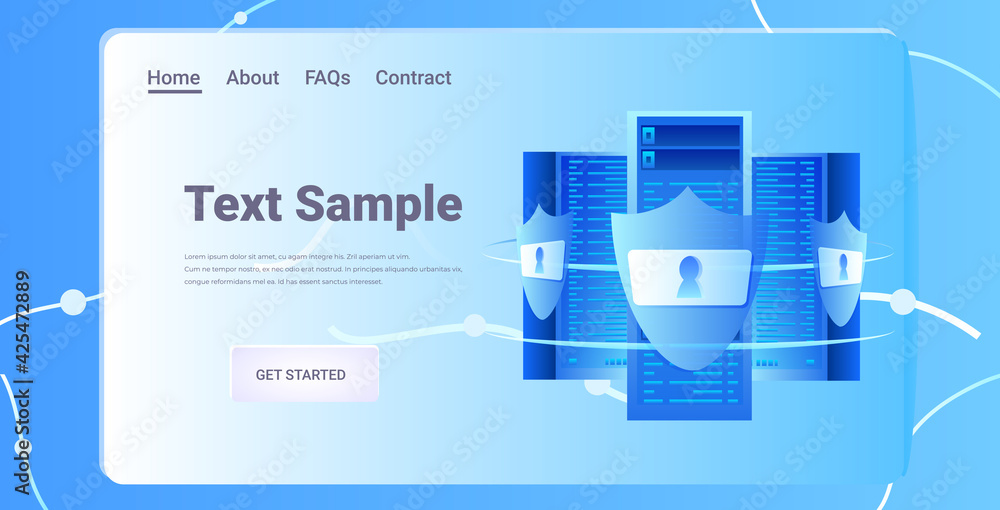 Poster database server protection big data privacy security concept horizontal copy space