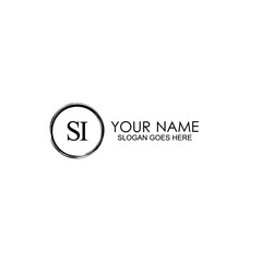 SI Initials handwritten minimalistic logo template vector