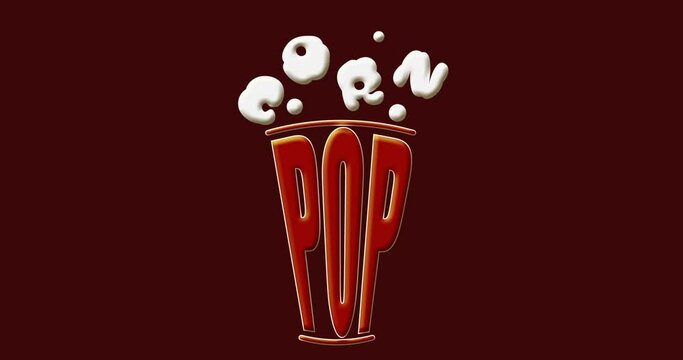 lettering popcorn logo with an inscription in the form of a glass and popcorn
