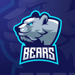 Bear Mascot Logo Design Vector Illustration for eSports Team