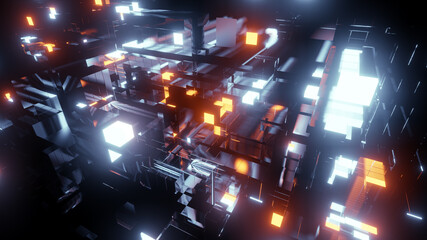 3D illustration Background for advertising and wallpaper in sci fi and technology innovation scene. 3D rendering in decorative concept.