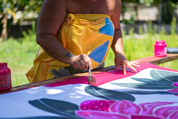 Handmade pareo painting