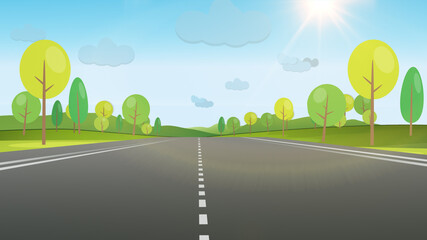 on the road, 2d Illustration,  - 425475633