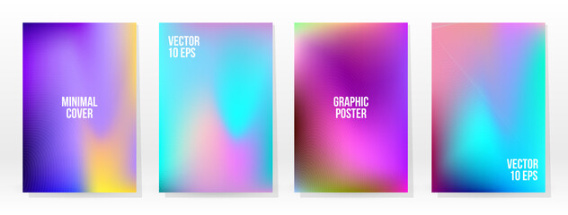 Obraz na płótnie Canvas Minimal Poster. Pastel Soft. Rainbow Gradient Set