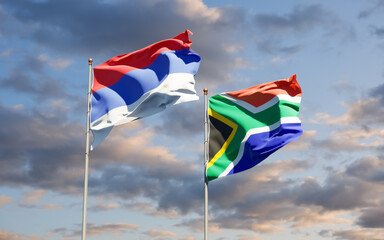 Flags of Republika Srpska and SAR African.