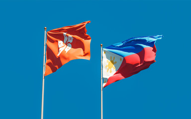 Flags of Hong Kong HK and Philippines.