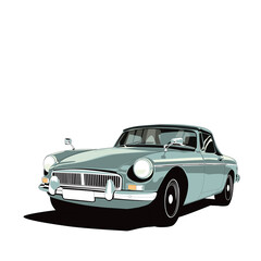 Obraz na płótnie Canvas A classic car drawing on white background 