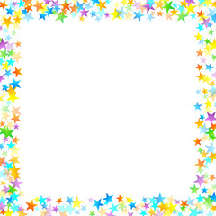 Rainbow Festive Confetti. Carnival Star Falling.