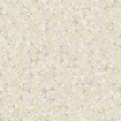 Seamless pattern. Rows of divided circles. Gold and silver shades. Light, pale shades.