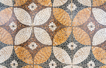 Antique mosaic pattern on the floor as background