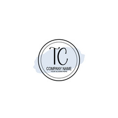 TC Initials handwritten minimalistic logo template vector