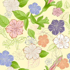 Obraz premium Floral seamless pattern. Vector design. Wallpaper, background, textile.
