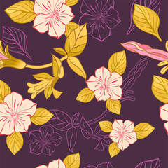 Fototapeta na wymiar Floral seamless pattern. Vector design. Wallpaper, background, textile.