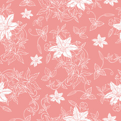 Fototapeta na wymiar Floral seamless pattern. Vector design. Wallpaper, background, textile.
