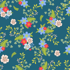Fototapeta premium Floral seamless pattern. Vector design. Wallpaper, background, textile.