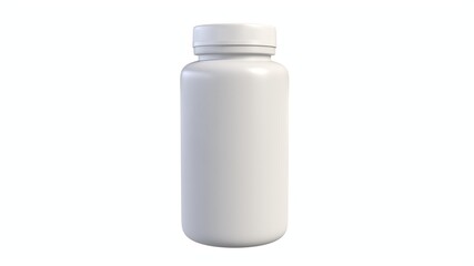 3d render of white plastic bottle with pills isolated