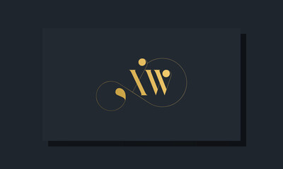 Minimal royal initial letters XW logo