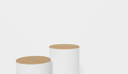 Abstract geometric podium background, mock-up, blank minimalistic empty showcase template, Modern art deco shop display, pastel colors. 3d render.