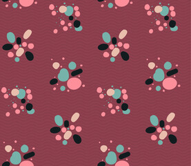 Spring seamless geometric pattern with the image of pebbles, summer shoes, sand, rest. Vector design for web banner, business presentation, brand package, fabric, print, wallpaper, postcard.