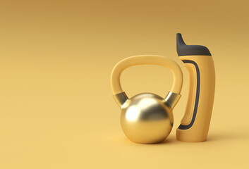 3d Render Dumbbells Set, Realistic Detailed Close Up View Isolated Sport Element of Fitness Dumbbell Design.