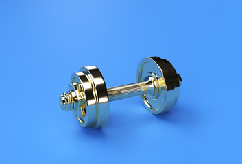 3d Render Dumbbells Set, Realistic Detailed Close Up View Isolated Sport Element of Fitness Dumbbell Design.