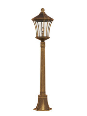 Bronze street lamp. 3d rendering.