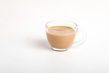 Chai. traditional indian tea on white background.