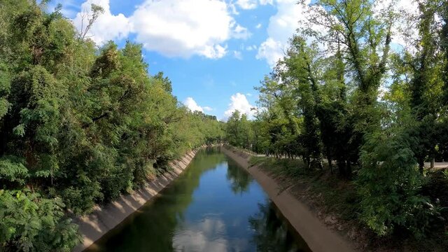 Panorama on the Villoresi canal Tornavento Italy