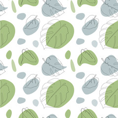 wallpaper with a pattern of silhouettes of plants