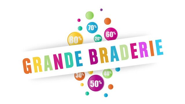 grande braderie- soldes, bulles pourcentage