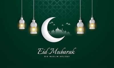 Eid Mubarak Background Design. Vector Illustration.