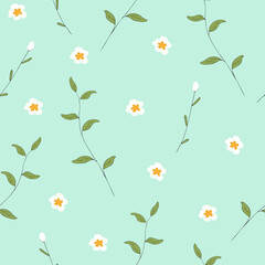 Beautiful floral seamless pattern for textile ornament, wedding, fashion, wallpaper and gift wrap. Spring decoration background. Hand drawn floral illustration. Vector Illustration.