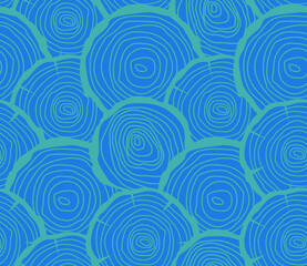 Fototapeta na wymiar Spring seamless geometric pattern with the image of a tree, circles, a cut of the trunk. Vector design for web banner, business presentation, brand package, fabric, print, wallpaper, postcard.