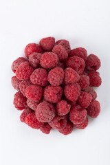 Close up ripe raspberry healthy food