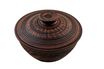 traditional clay brown earthenware isolated on white