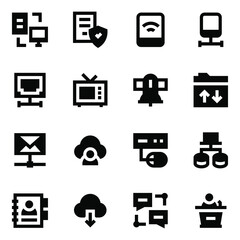 
Set of Network and Communication in Linear Icons

