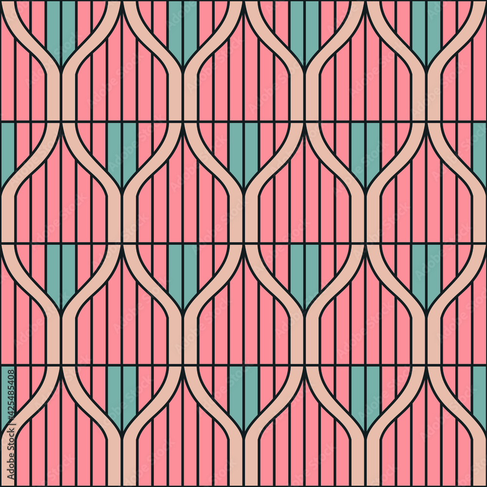 Poster spring seamless geometric pattern with the image of wires, weaves, threads. vector design for web ba