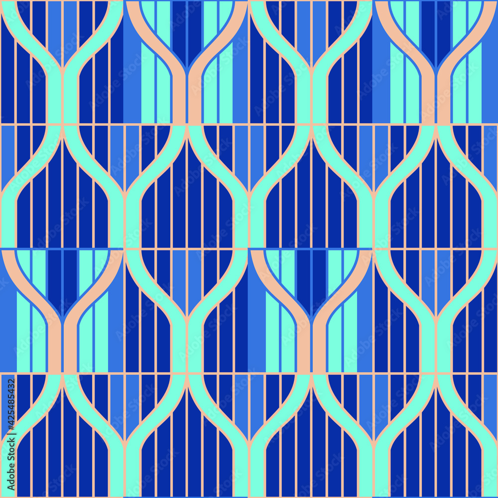 Poster spring seamless geometric pattern with the image of wires, weaves, threads. vector design for web ba