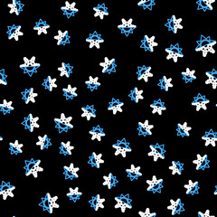 Line Hot and cold symbol. Sun and snowflake icon isolated seamless pattern on black background. Winter and summer symbol. Vector