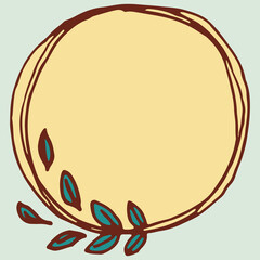 手書き風の植物のフレームイラスト