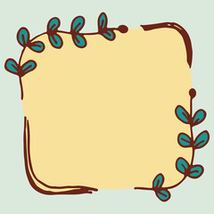 手書き風の植物のフレームイラスト