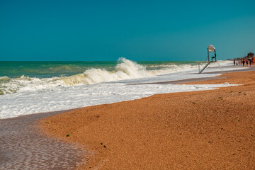 The beautiful sea of Numana in Conero after a big storm, Ancona province, Marche region.