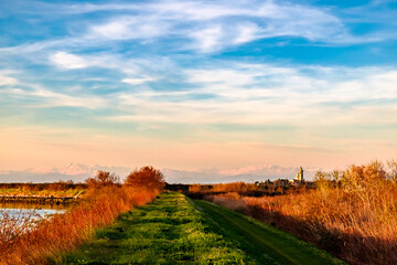 Obraz premium Sanctuary of Barbana in the lagoon of Grado, Italy