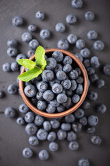 Ripe blueberries , healthy food