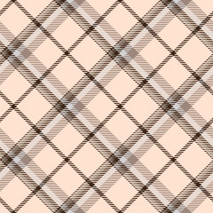 Glen plaid pattern in beige; brown; gray.